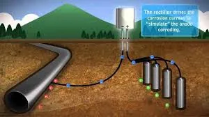 Cathodic-protection technical system diagram